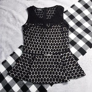 S | NWD | Belted Sleeveless Peplum Top